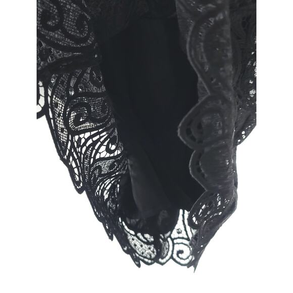 NEW Anthropologie Maeve Embroidered Black Lace Mini Dress - Size 8 - Picture 8 of 10